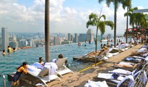 500ft rooftop pool of Marina Bay Sands