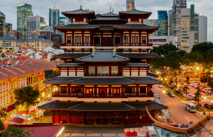 View of Singapore Buddhist Temple from above